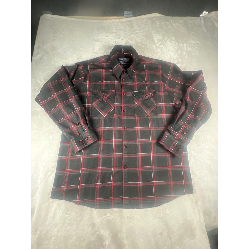 Dixxon Flannel Co Snap-On Limited Edition Plaid Shirt Mens‎ XL Black Red D-Tech